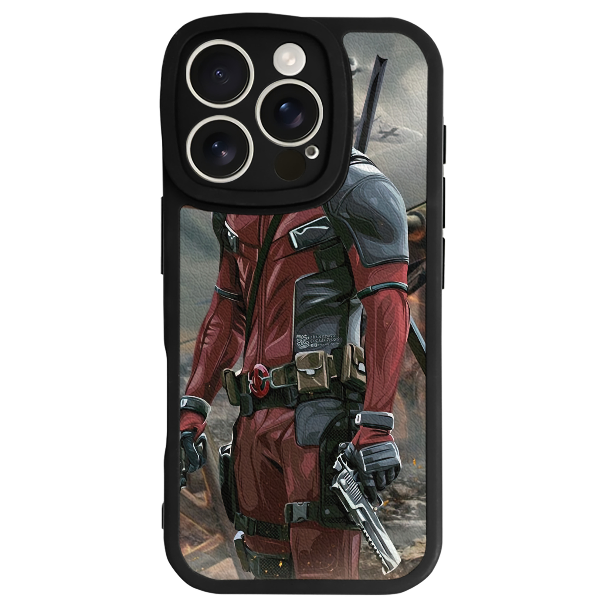 （画像用） Deadpool デッドプール 【iPhone 16シリーズ対応】シリコンスマホケース（レザー調） 材質：シリコン